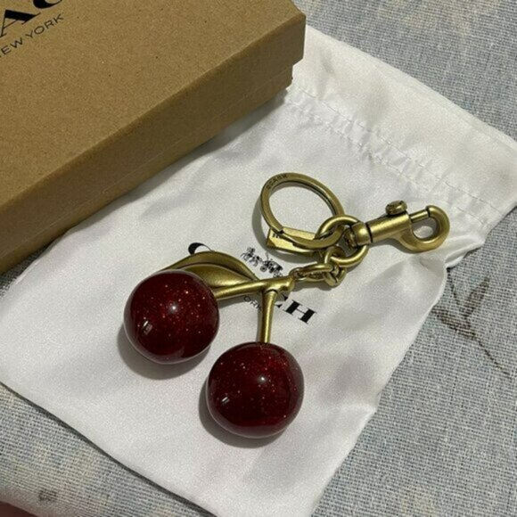 Coach Accessories - Coach Cherry Brass Cherry Bag Charm Keychain